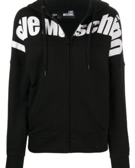 Love Moschino – logo-print hooded cotton jacket