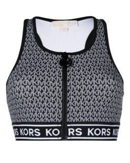 Michael Kors – monogram-print zip-up bikini top