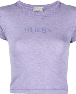 GUESS USA – logo-print cropped T-shirt